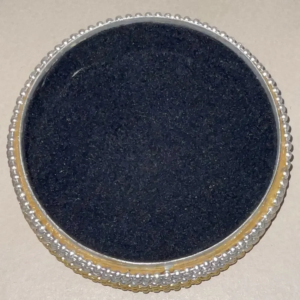 Vintage 1980s Beaded Round Trinket Box 2.75